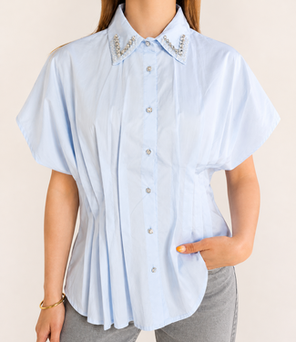 KIKI Strass Shirt (Light Blue)