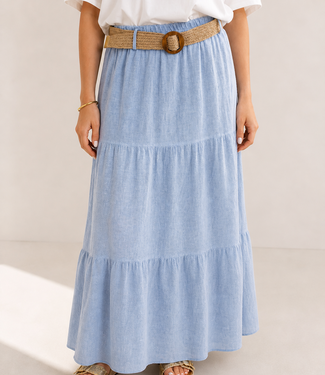 JASMIN 100 % Cotton Long Skirt (Sky Blue)