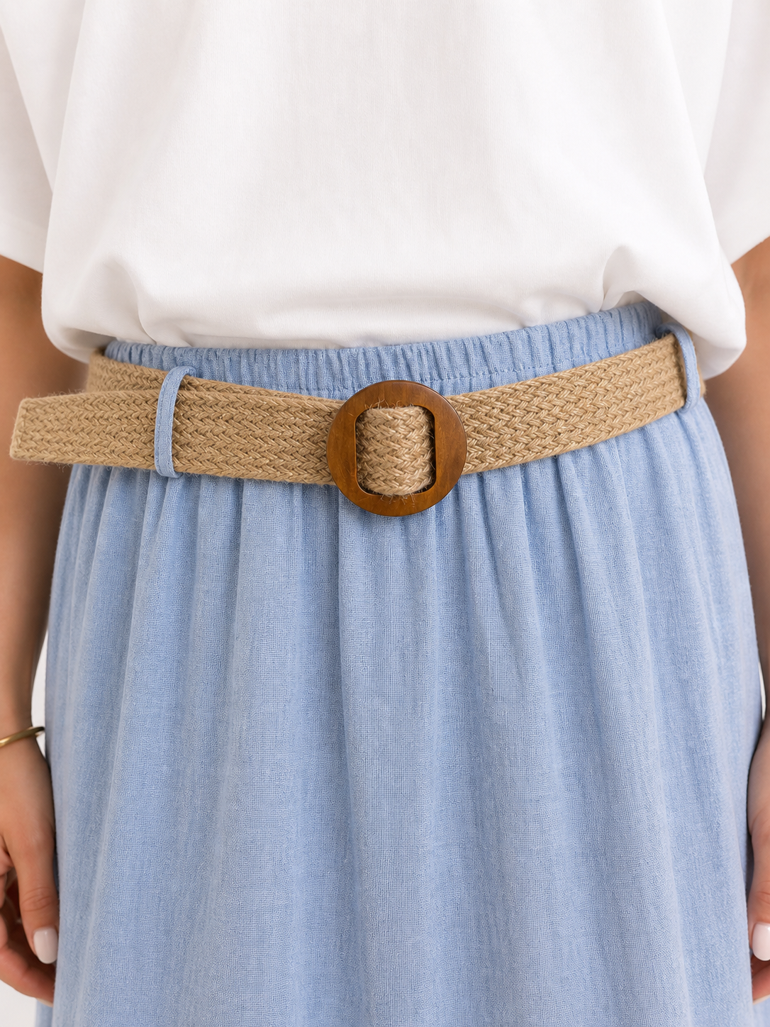 JASMIN 100 % Cotton Long Skirt (Sky Blue)