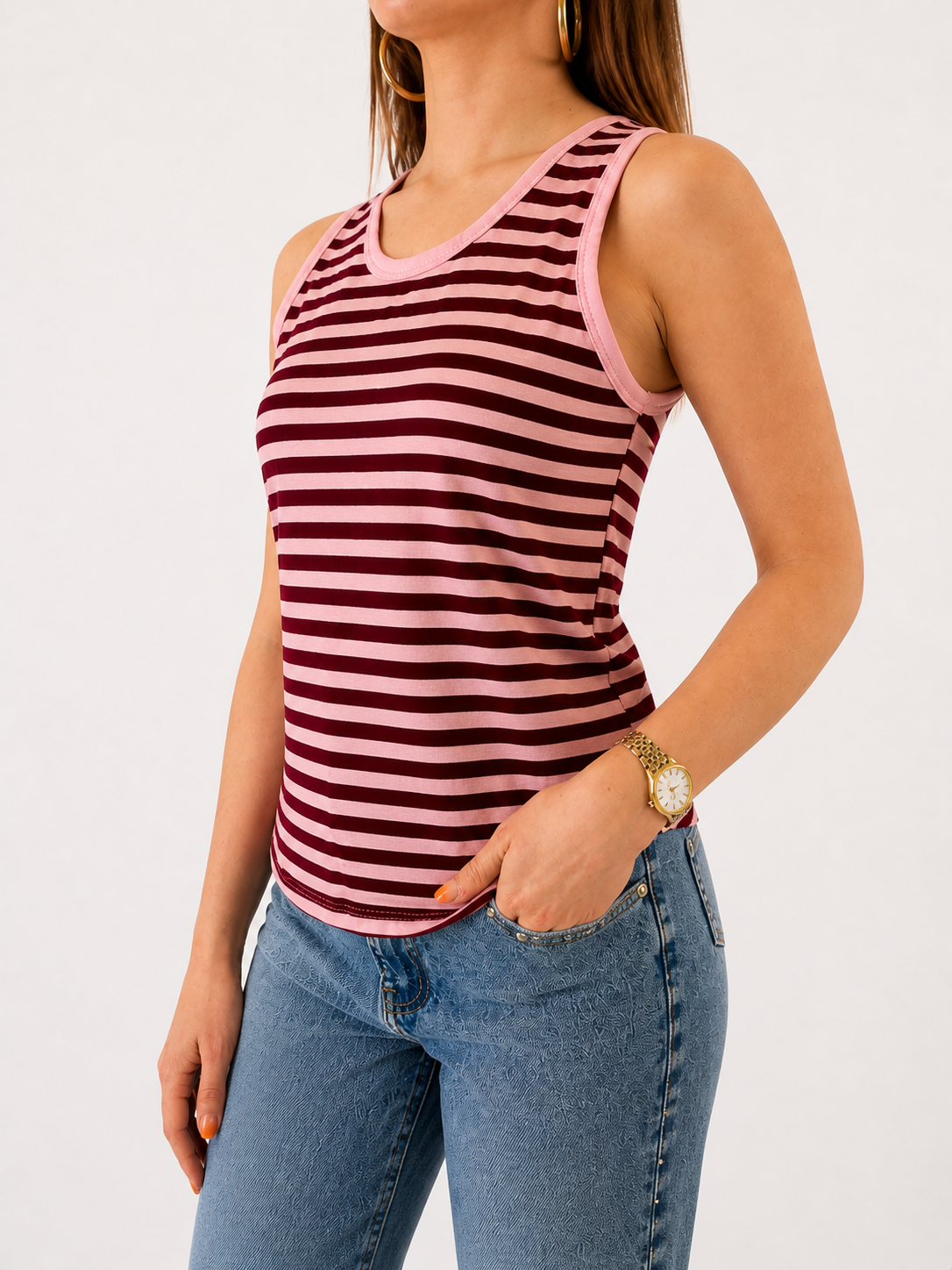 BILLY Stripes Hemd (Pink/Bordeau)