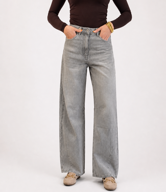 MELLY Balloon Fit Jeans (Light Grey Denim )