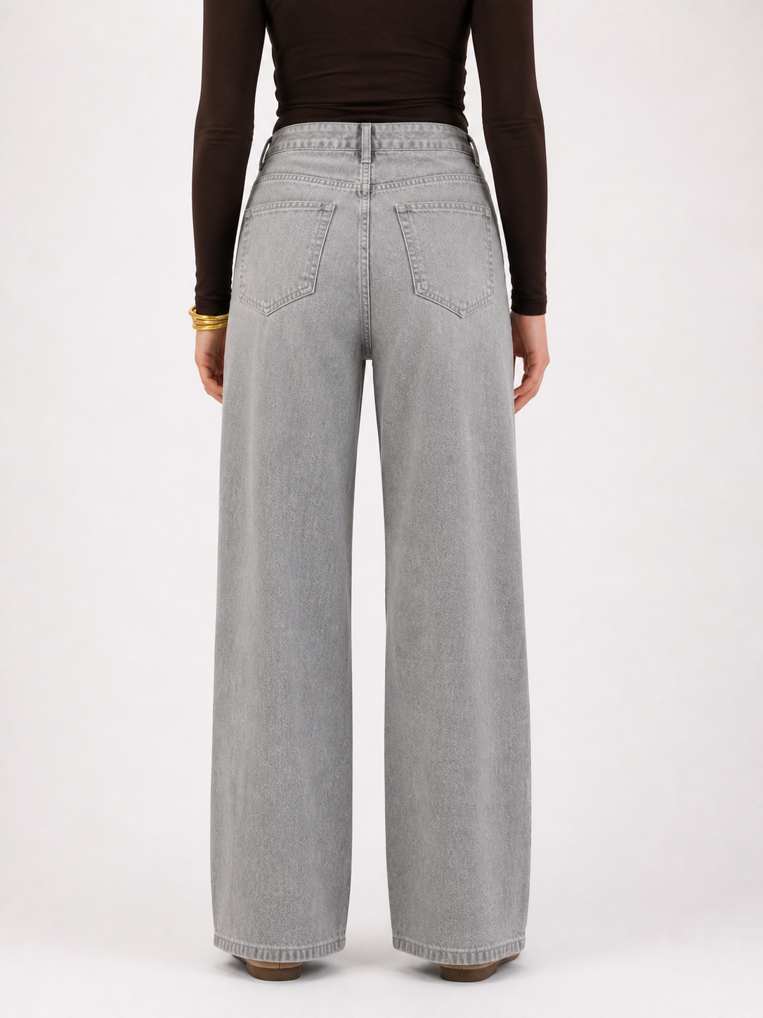 MELLY Balloon Fit Jeans (Light Grey Denim )