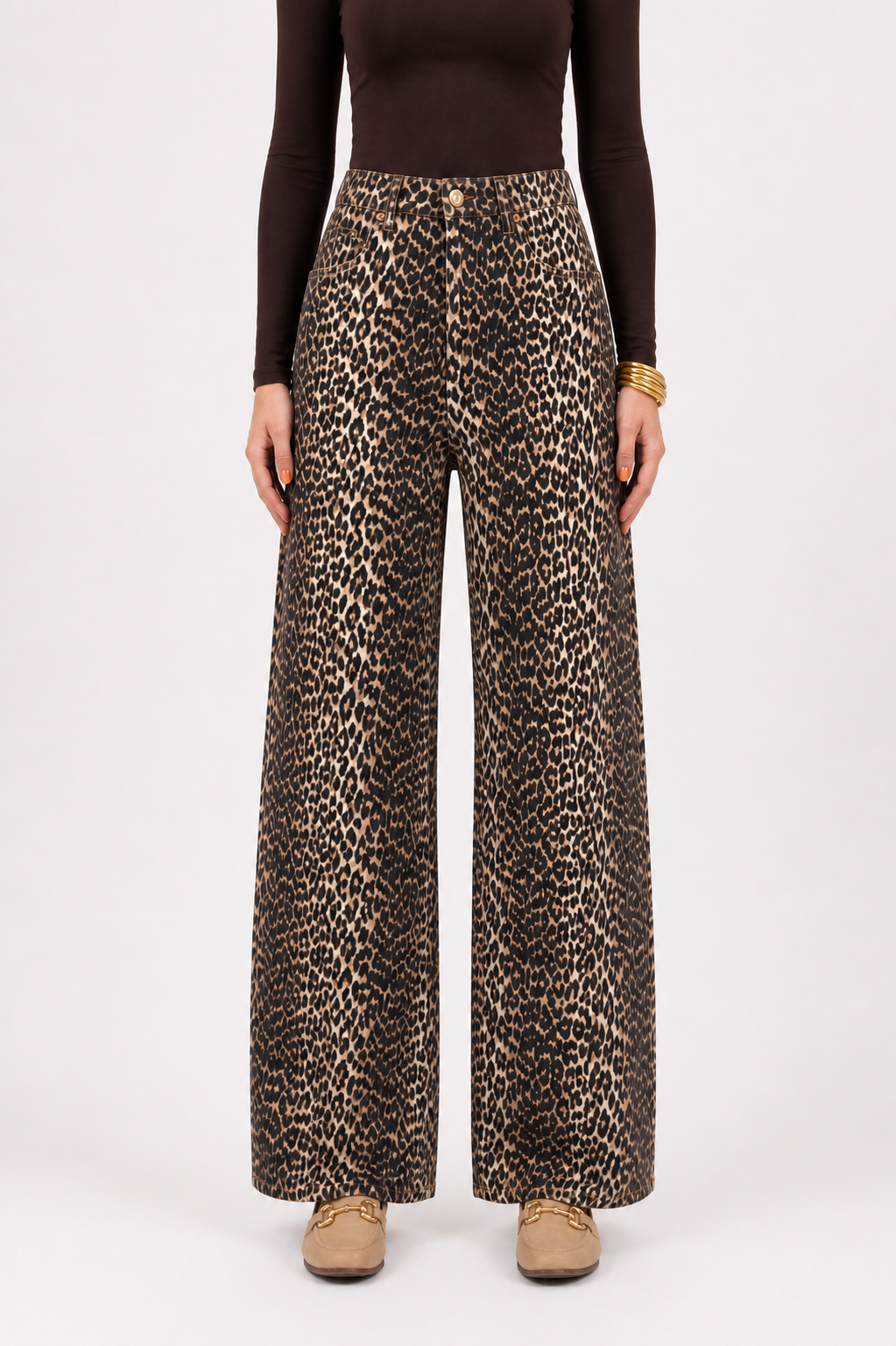 LEONA Straight Fit Jeans (Leopard)