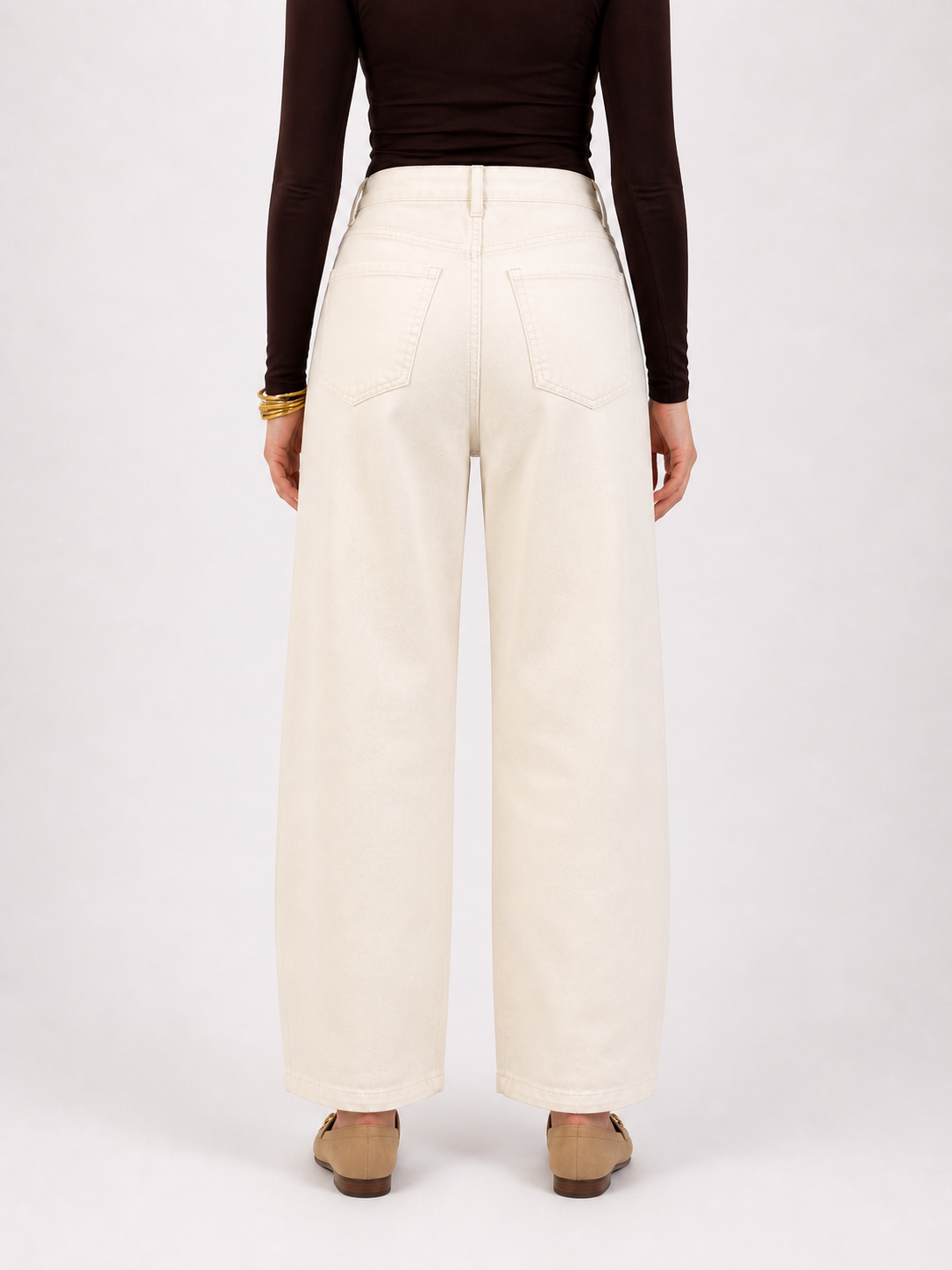 ANIKA Balloon Fit Jeans (Beige)