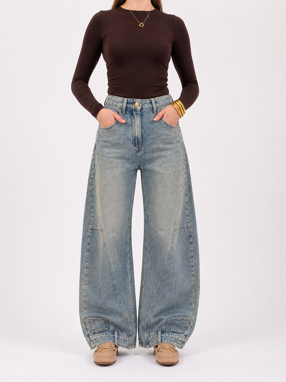 LEILA Ballon Fit Jeans (Light Blue Washed)