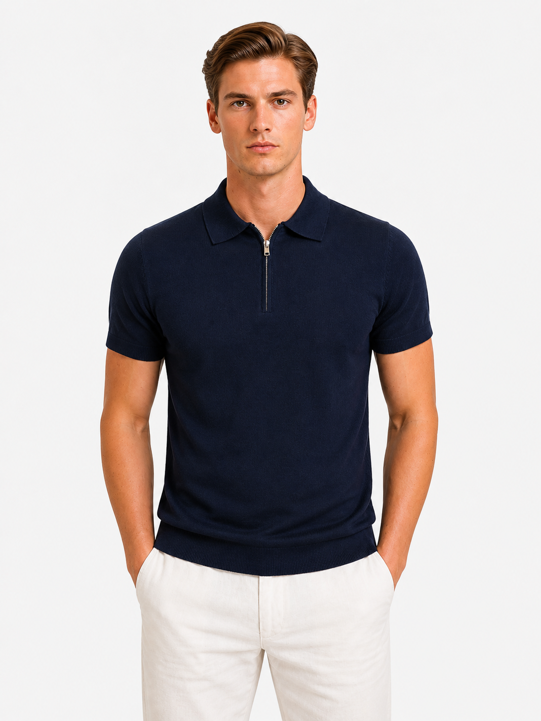 LEONARDO ZIP POLO (NAVY)