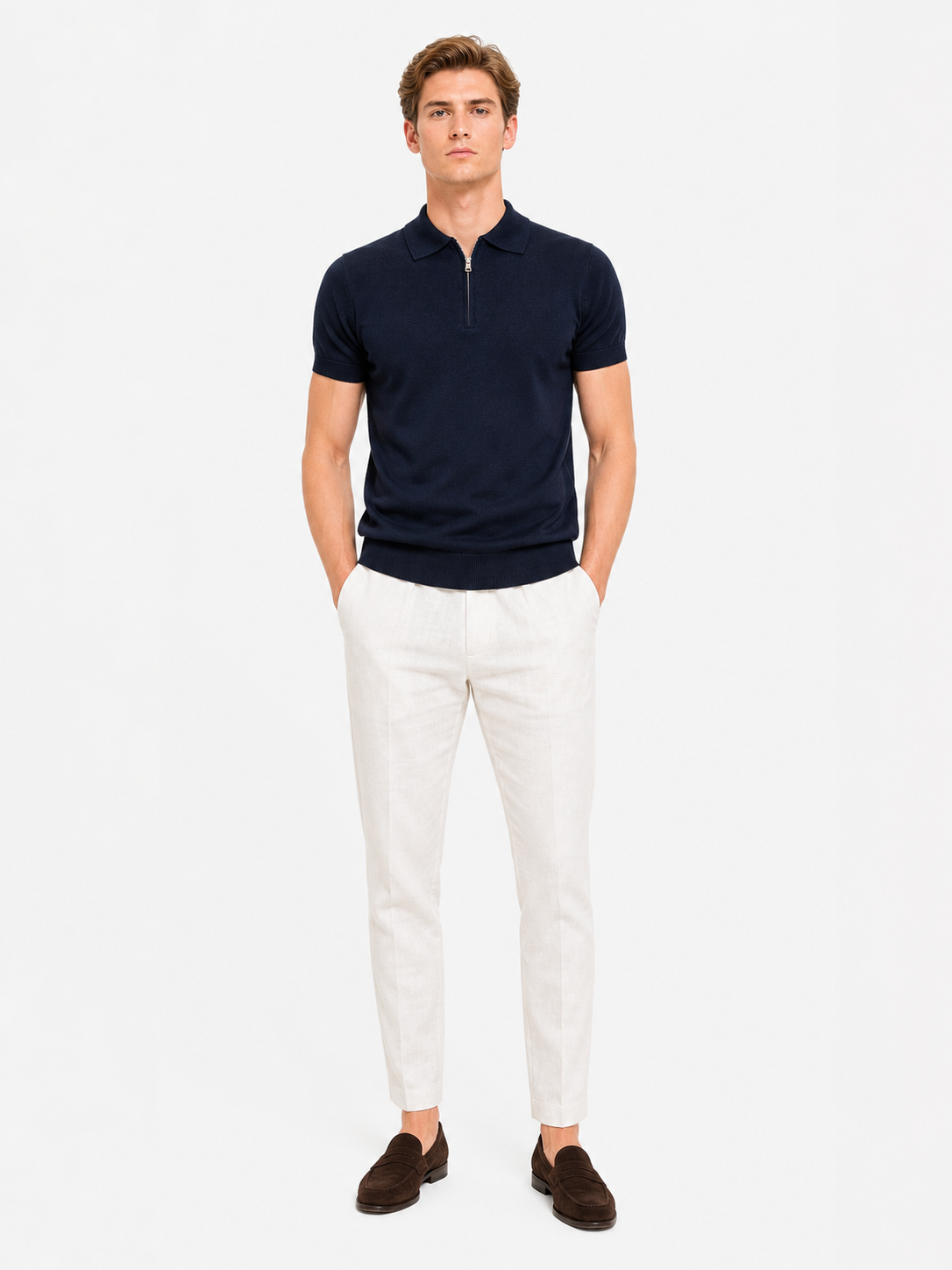 LEONARDO ZIP POLO (NAVY)
