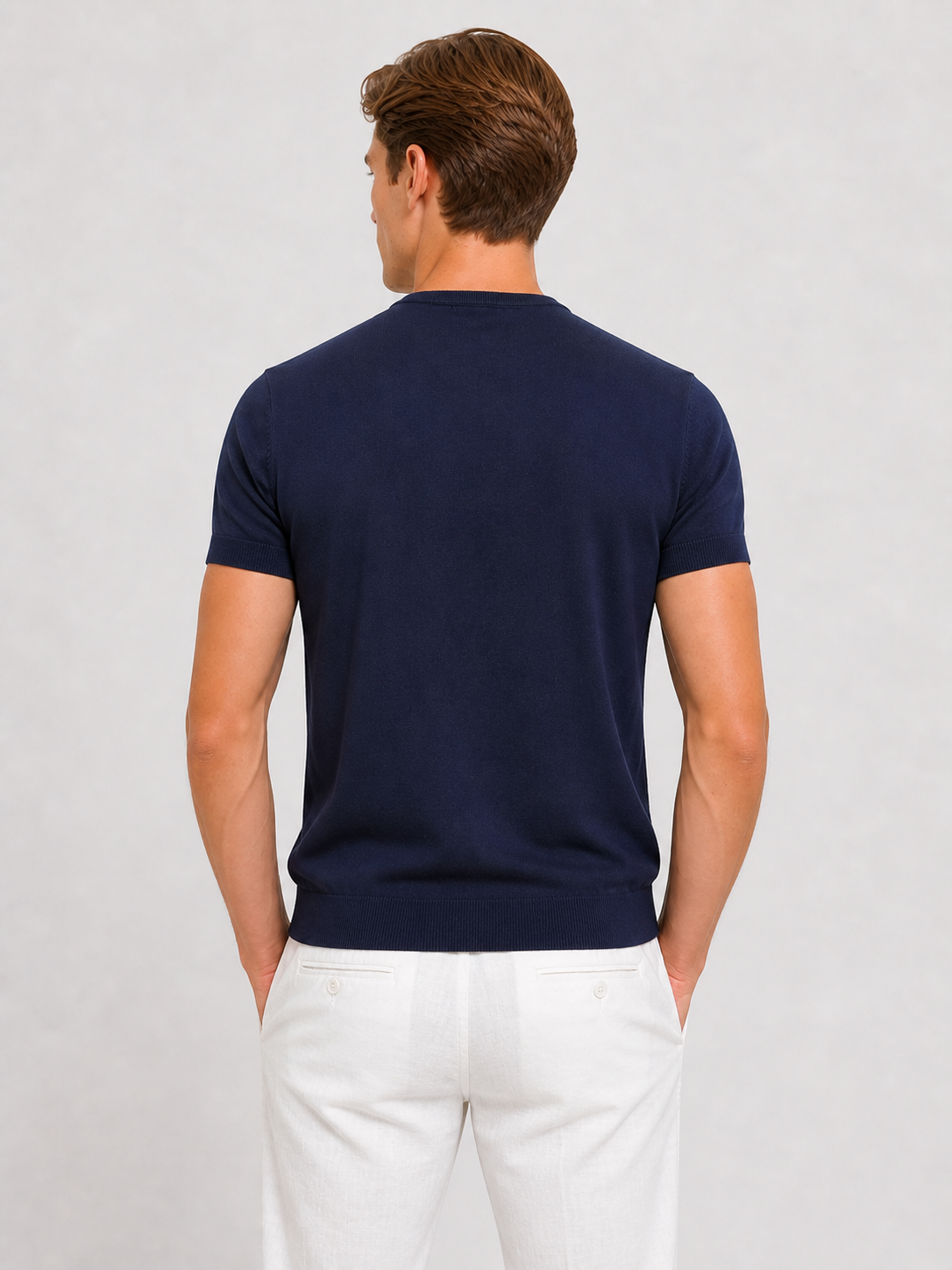 MARCELLO KNIT T-SHIRT (NAVY)