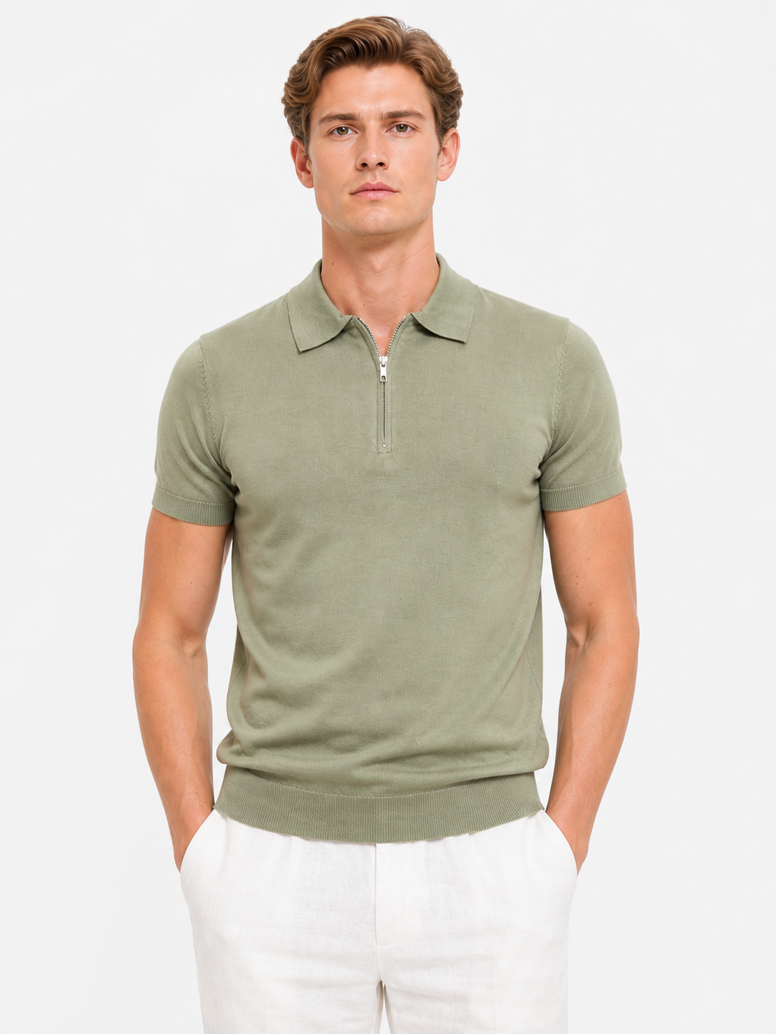 LEONARDO ZIP POLO (LIGHT GREEN)