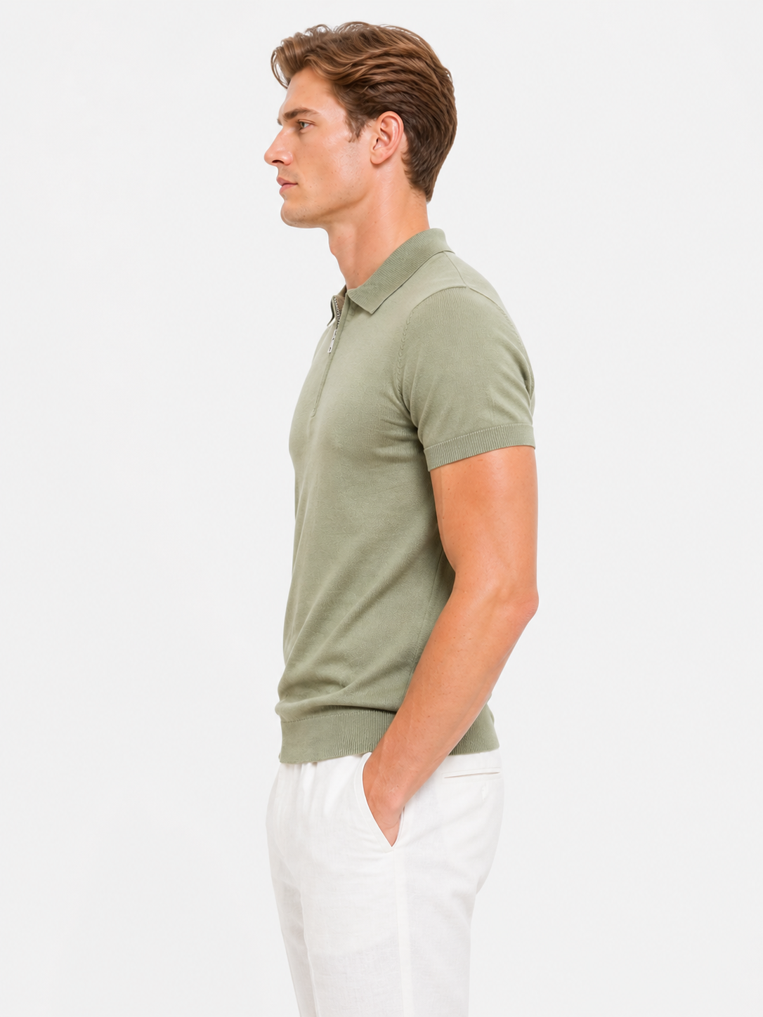 LEONARDO ZIP POLO (LIGHT GREEN)