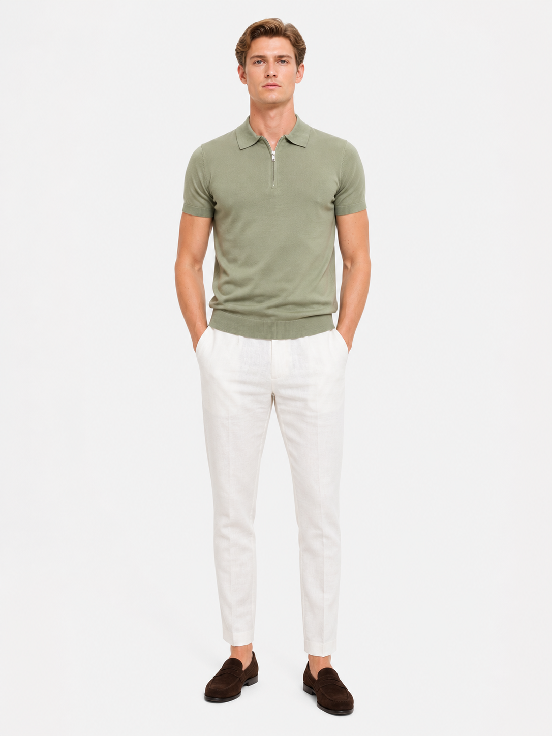 LEONARDO ZIP POLO (LIGHT GREEN)
