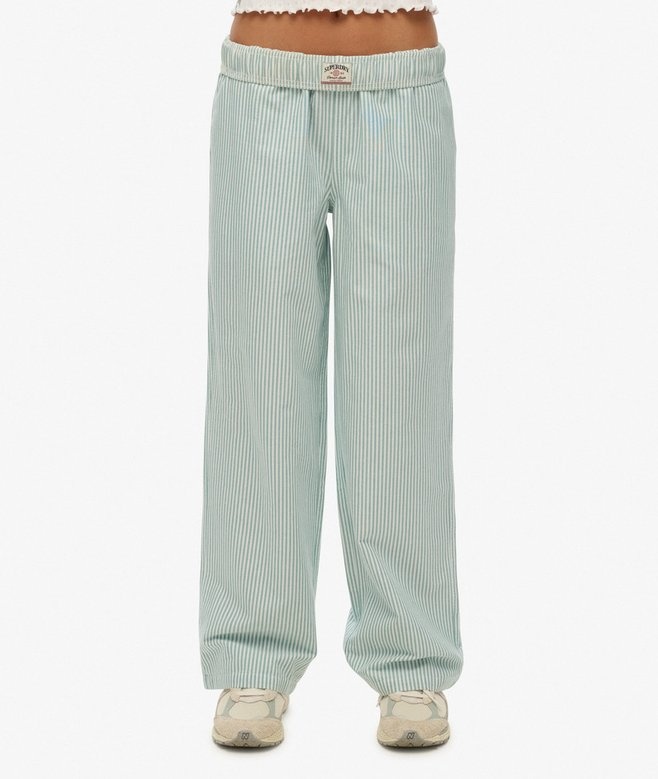 COTTON STRIPE ELASTIC TROUSER (PEPPERMINT CHALK STRIPE)