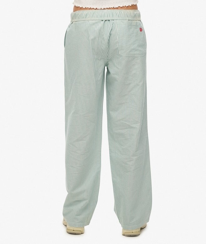 COTTON STRIPE ELASTIC TROUSER (PEPPERMINT CHALK STRIPE)