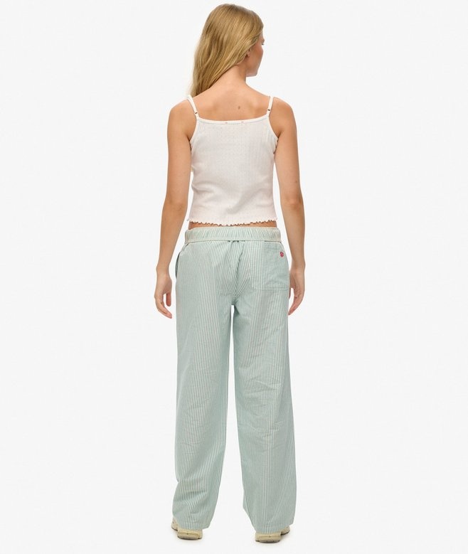 COTTON STRIPE ELASTIC TROUSER (PEPPERMINT CHALK STRIPE)