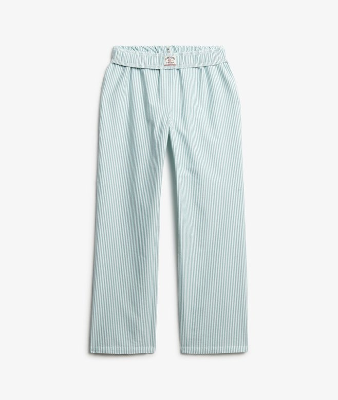 COTTON STRIPE ELASTIC TROUSER (PEPPERMINT CHALK STRIPE)