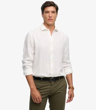 Superdry RIVIERA L/S LINEN SHIRT (OPTIC)