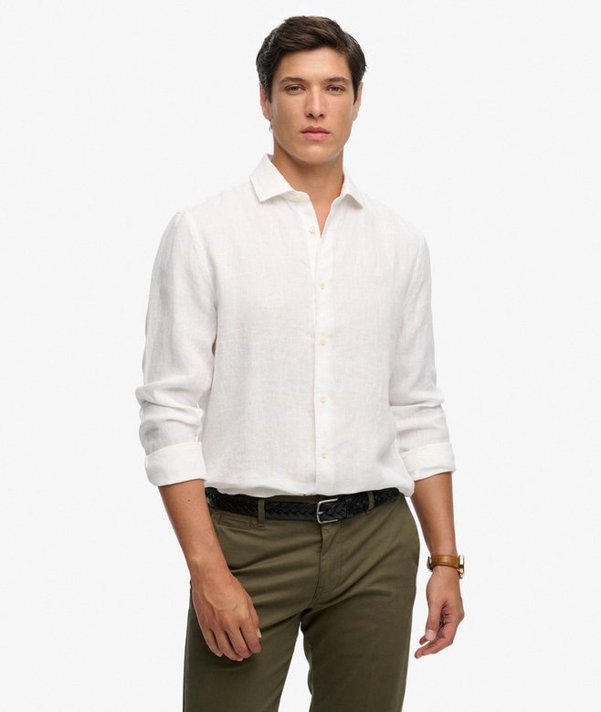 RIVIERA L/S LINEN SHIRT (OPTIC)