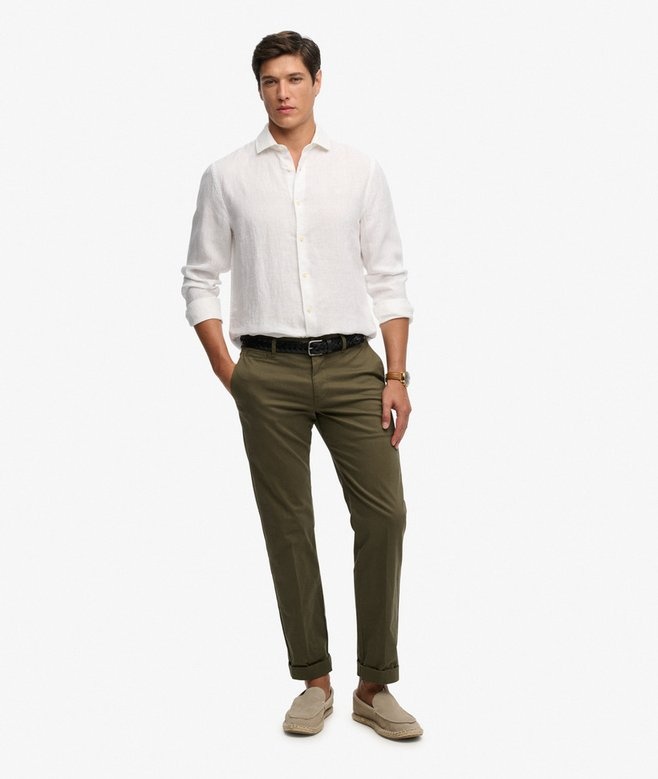 RIVIERA L/S LINEN SHIRT (OPTIC)