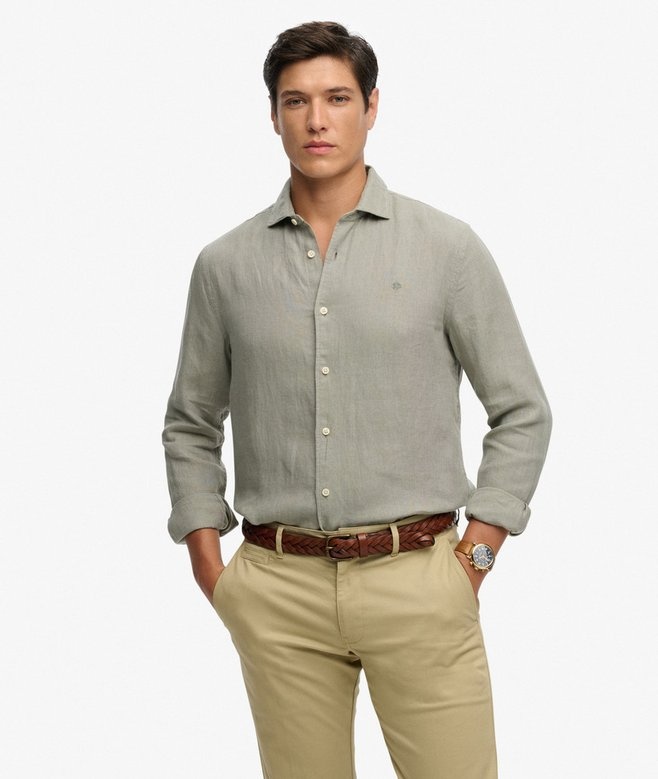 RIVIERA L/S LINEN SHIRT (BAY GREEN)