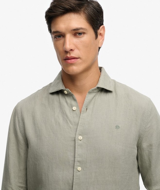 RIVIERA L/S LINEN SHIRT (BAY GREEN)