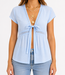 CELESTE Linen Topje (Sky Blue)