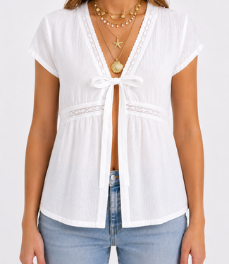 CELESTE Linen Topje (White)