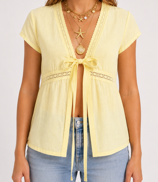 CELESTE Linen Topje (Yellow)