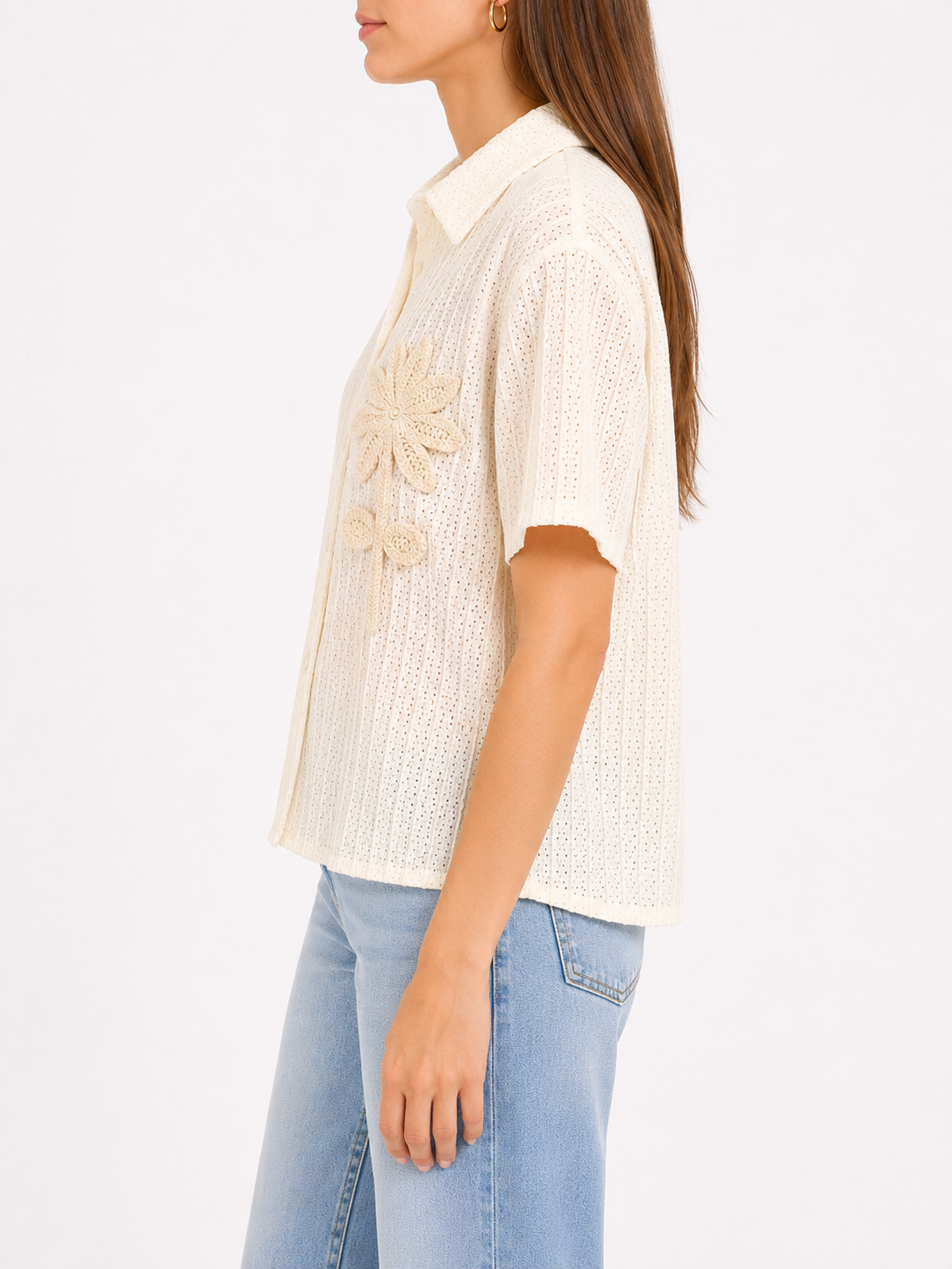 ISA Palm Boho Shirt (Cream)