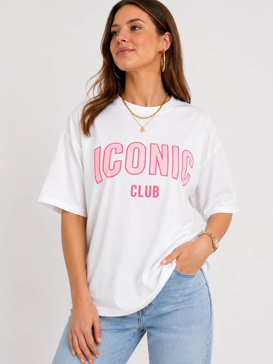 ICONIC T-Shirt (White/Pink)