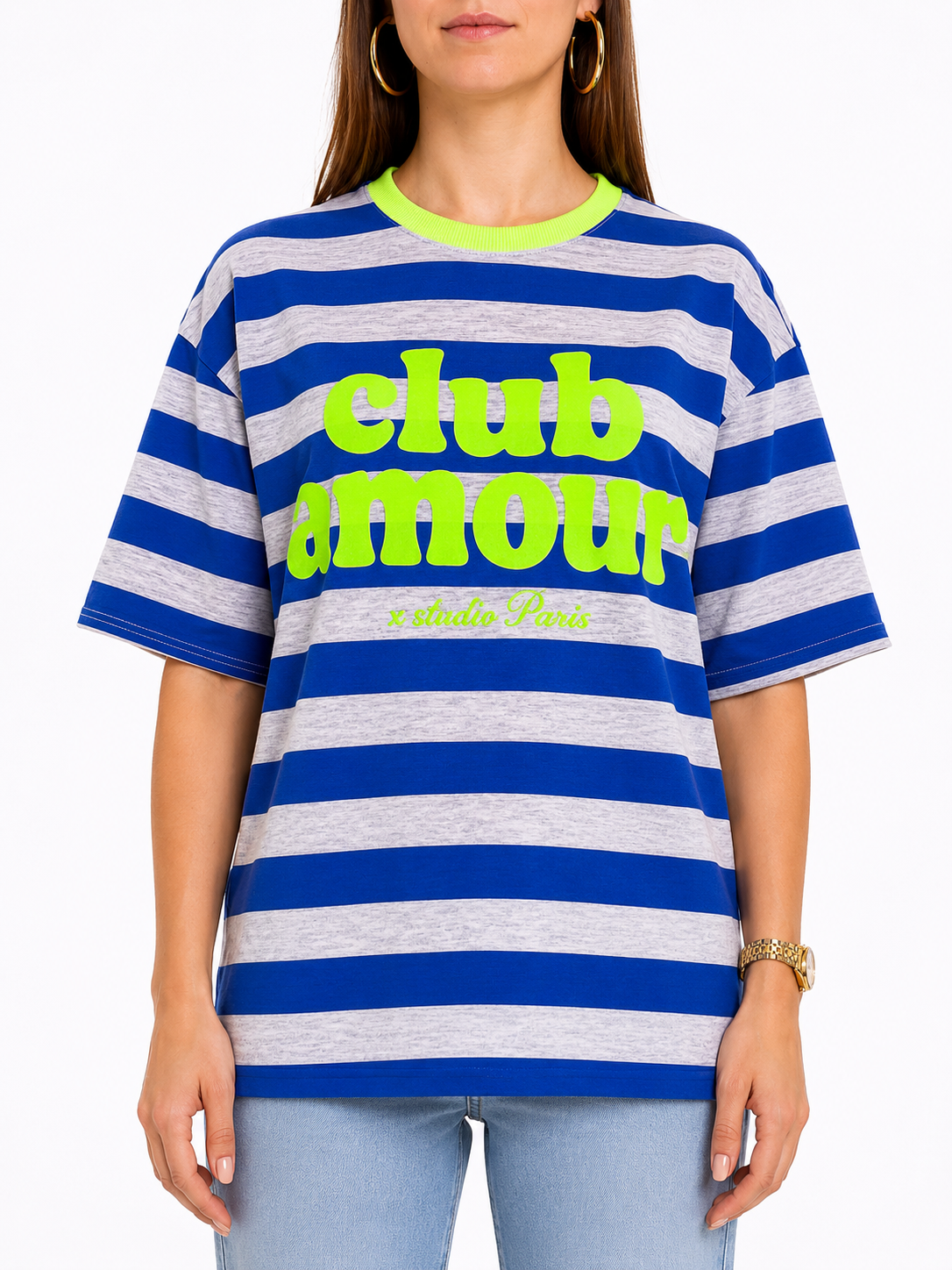 CLUB AMOUR  Stripes (Neon Green/Blue)