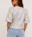 LOLA Floral Tie Front Top (Blue)