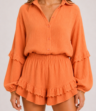 BLAZE 100% Cotton Blouse (Orange)