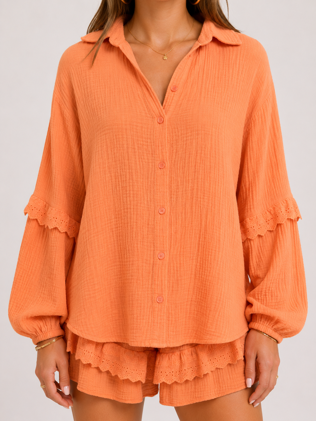 BLAZE 100% Cotton Blouse (Orange)