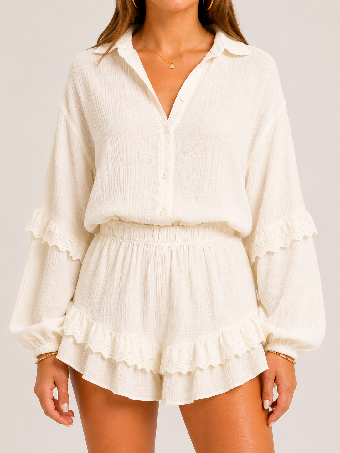 BLAZE 100% Cotton Blouse (White)