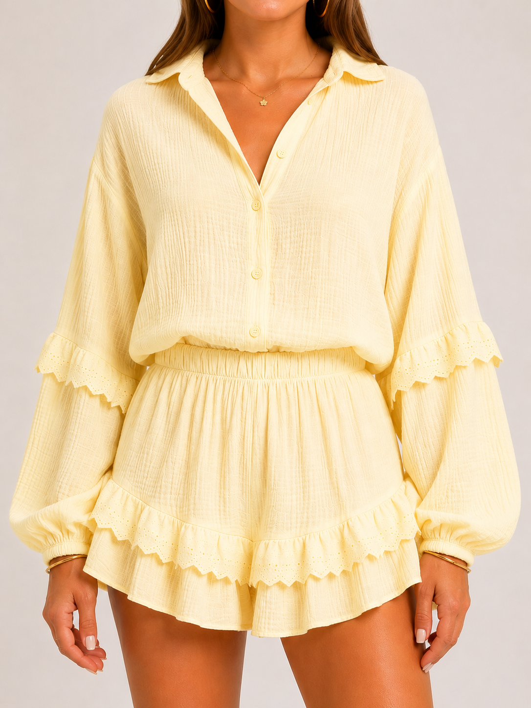 BLAZE 100% Cotton Blouse (Yellow)