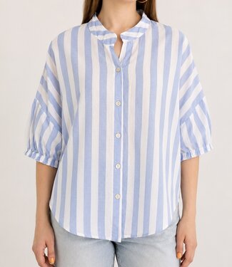 JUSTINE Stripes Blouse (Blue/White)