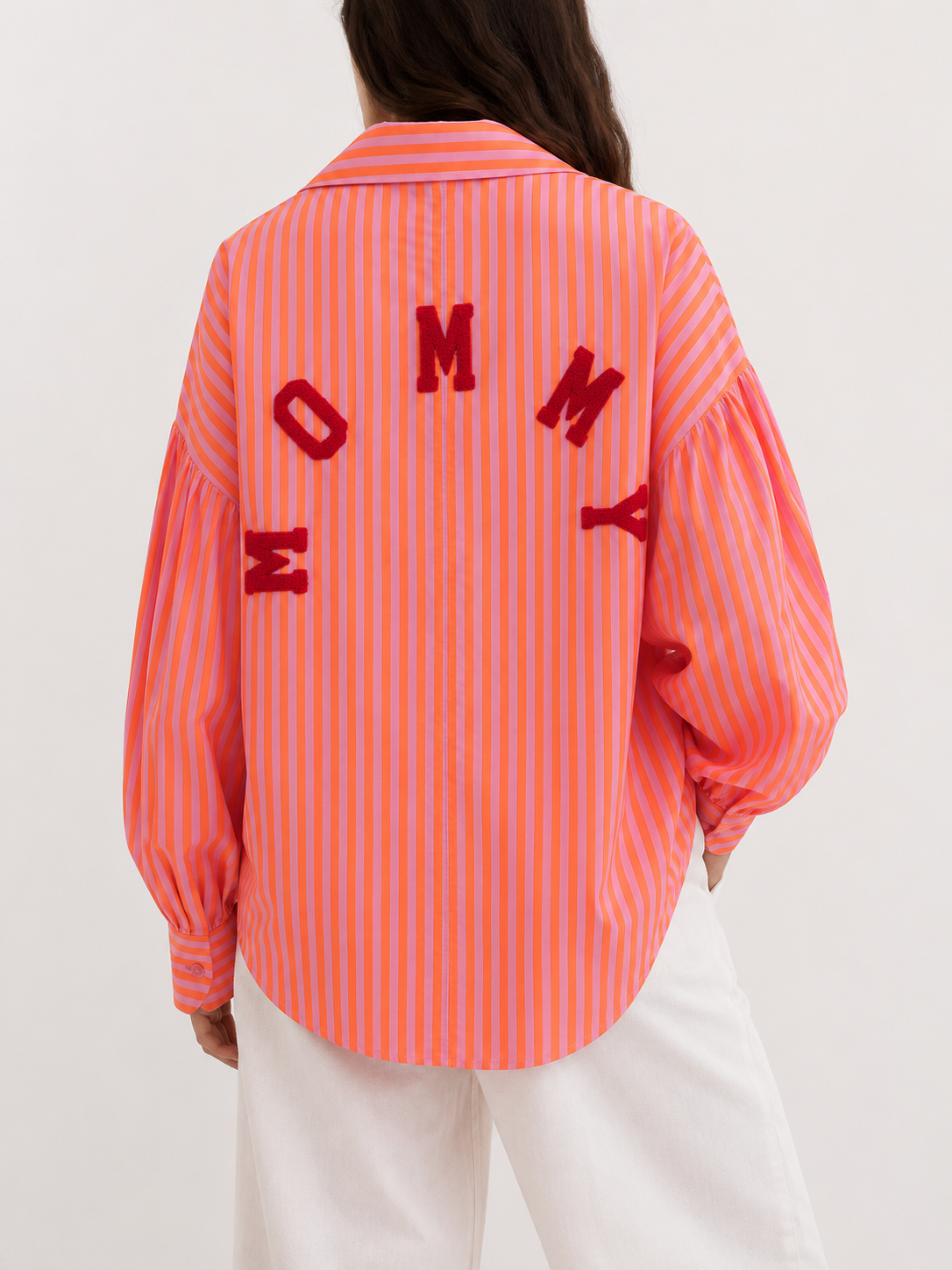 MOMMY Stripes Shirt (Neon Orange/Purple)