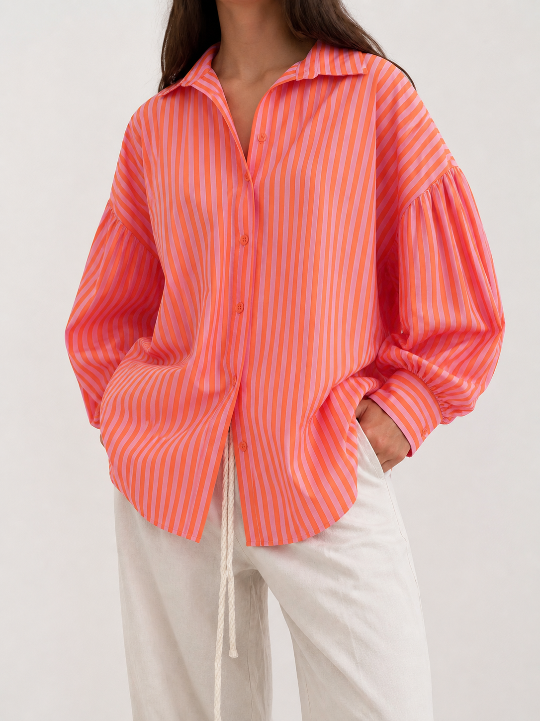 MOMMY Stripes Shirt (Neon Orange/Purple)