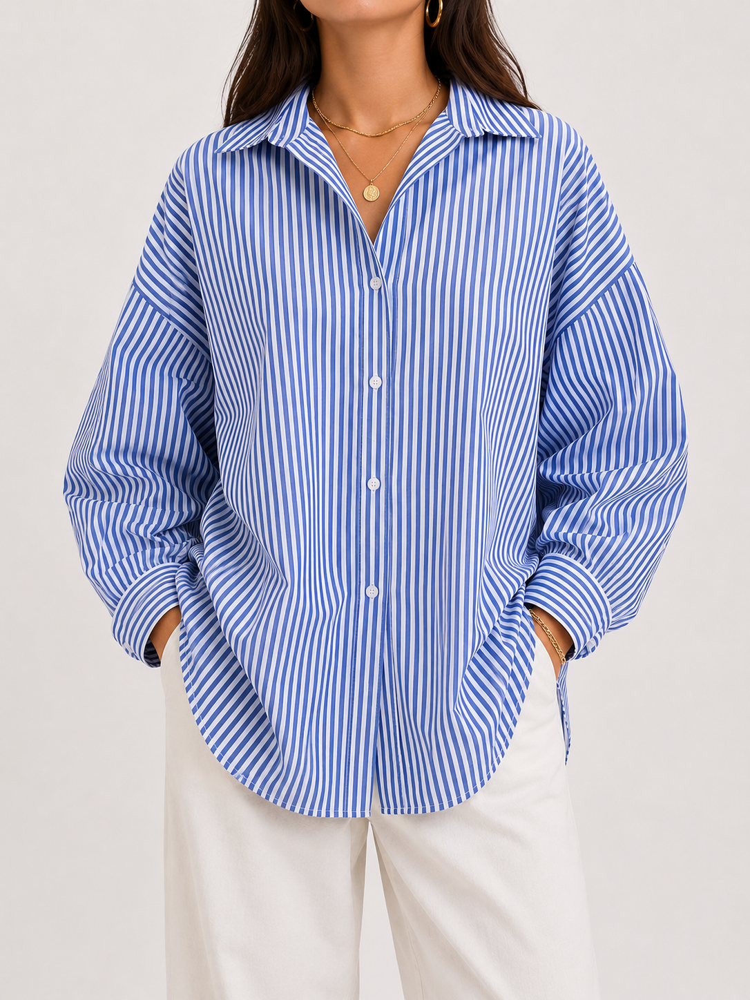 GOOD VIBES Multicolor Stripes Shirt (Blue)