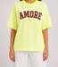 AMOUR LEO Stripes T-shirt (Neon Yellow/White)