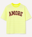 AMOUR LEO Stripes T-shirt (Neon Yellow/White)