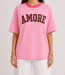 AMOUR LEO Stripes T-shirt (Neon Pink/White)