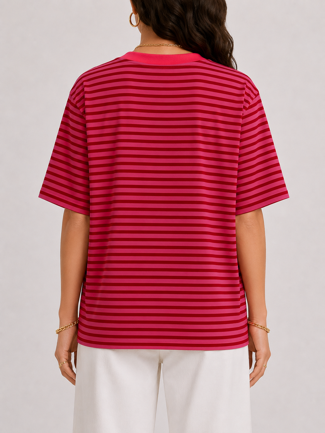 AMOUR LEO Stripes T-shirt (Red/Pink)