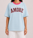 AMOUR LEO Stripes T-shirt (Sky Blue/Pink)