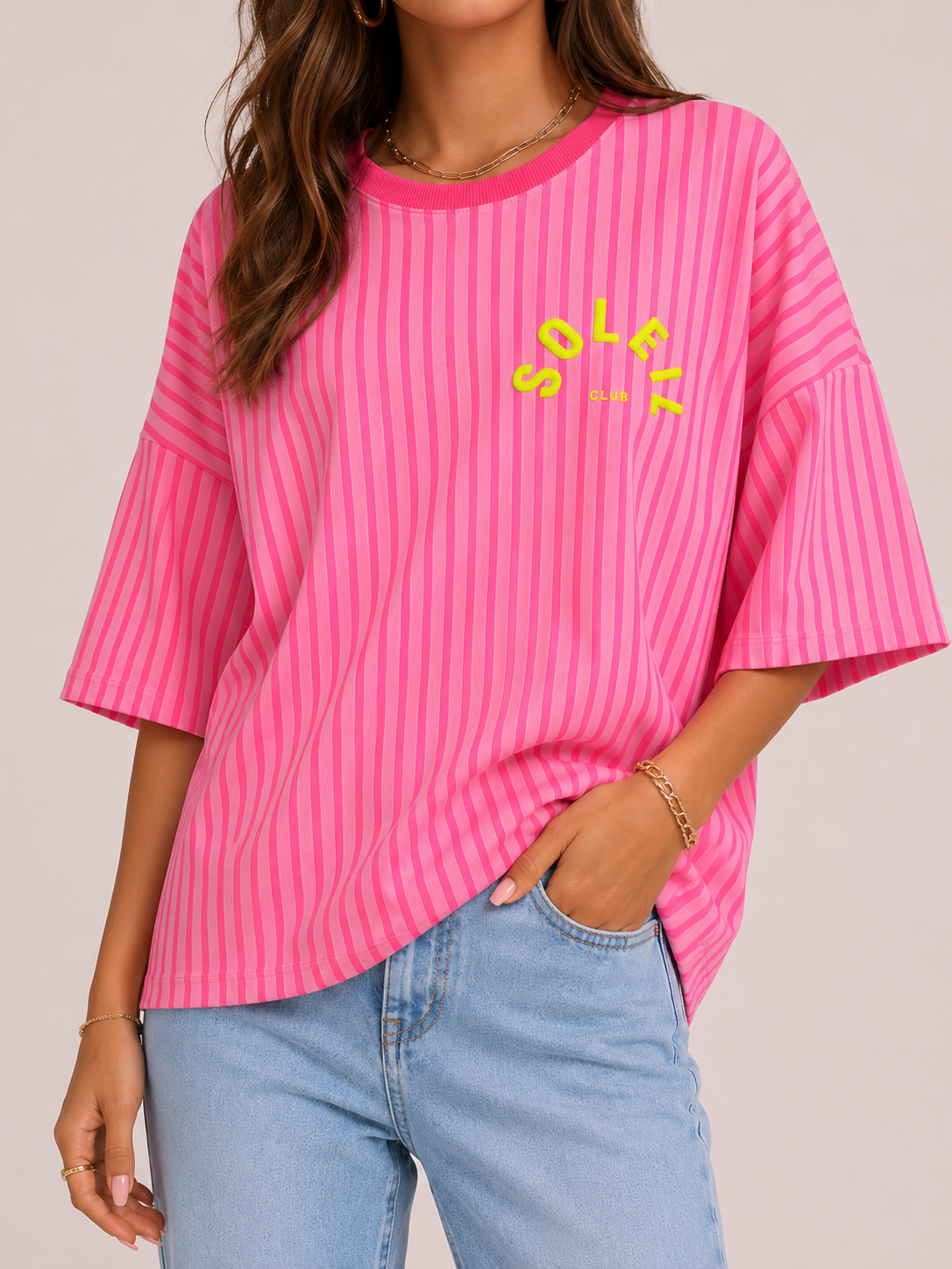 SOLEIL 3D Stripes (Hot Pink/Neon Pink)