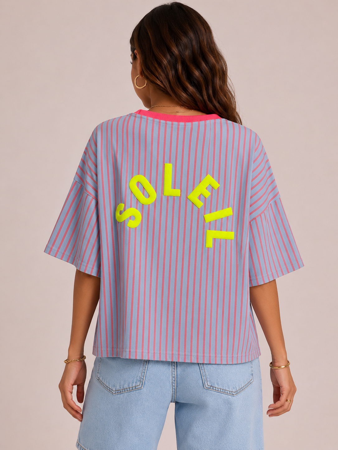 SOLEIL 3D Stripes (Blue/Neon Pink)