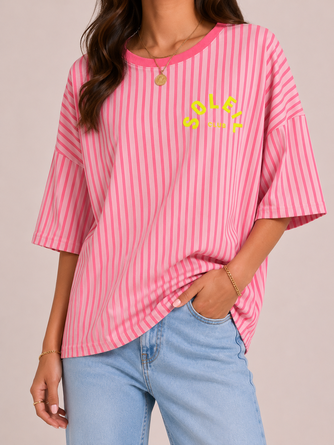 SOLEIL 3D Stripes (Light Pink/Neon Pink)