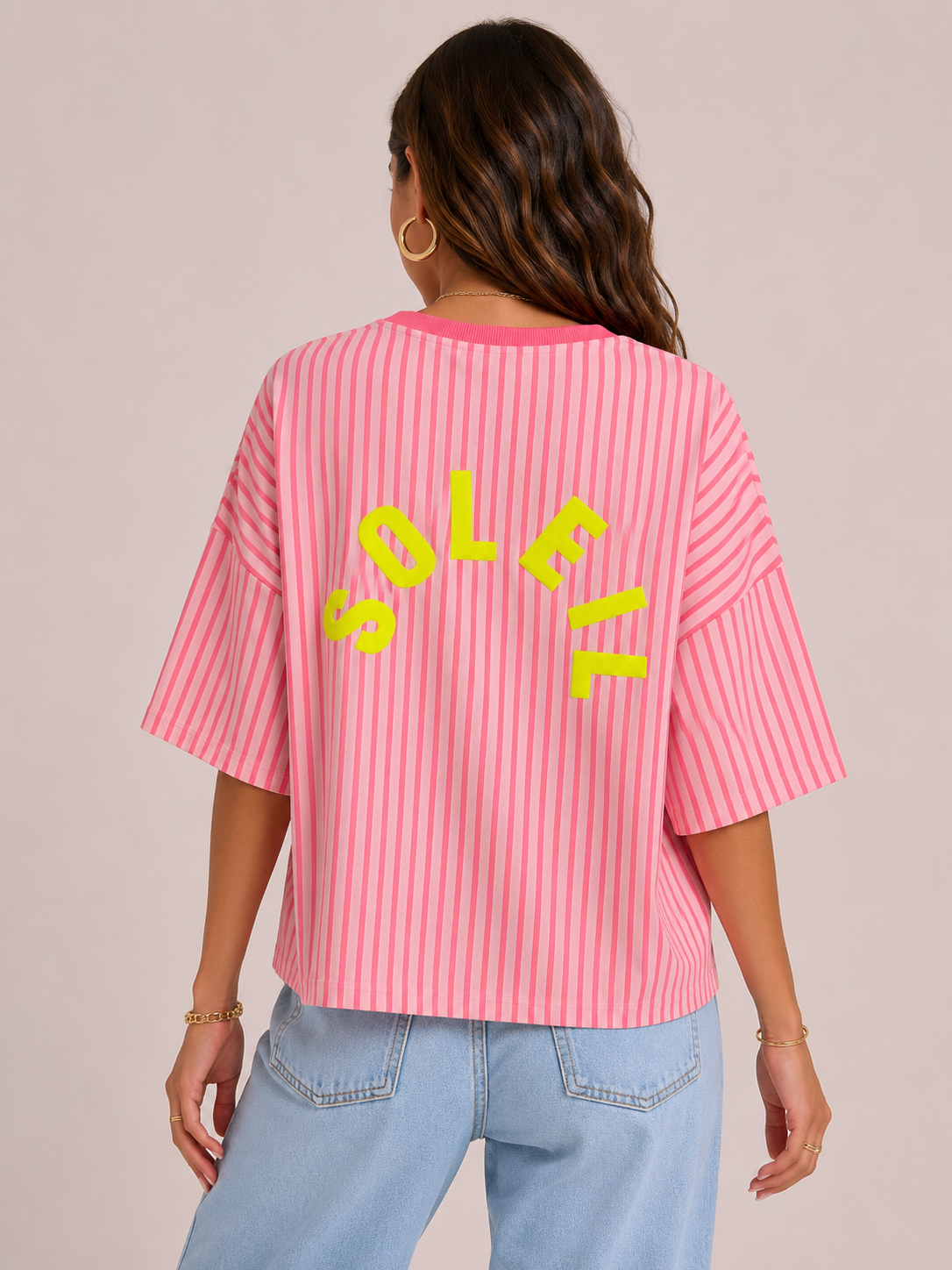 SOLEIL 3D Stripes (Light Pink/Neon Pink)