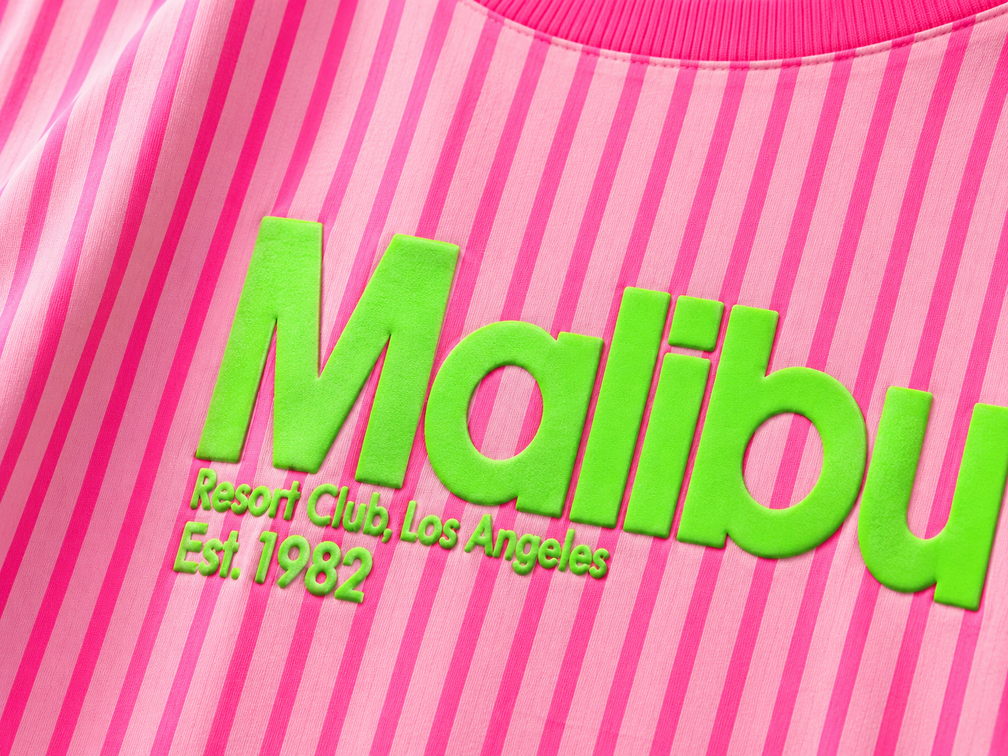 MALIBU 3D Stripes T-Shirt (Light Pink /Neon Pink)