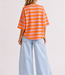 BISOUS Stripes SS  T-Shirt (Pink/Neon Orange)